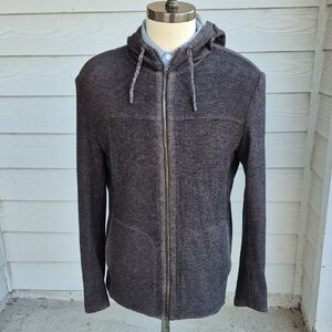 GIMO'S Italy Grey Brown Alpaca Cotton‎ Blend XL Womens Full Zip Light Jacket